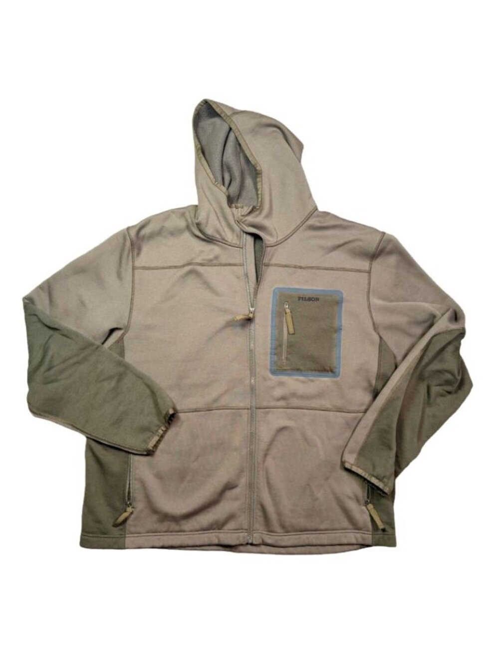 Filson Shuksan Hooded Jacket Mens XXL Brown Olive Wool Blend Full Zip Gorpcore